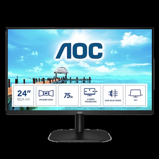 ECRAN AOC 24" IPS 24B2XH HDMI VGA 75hz