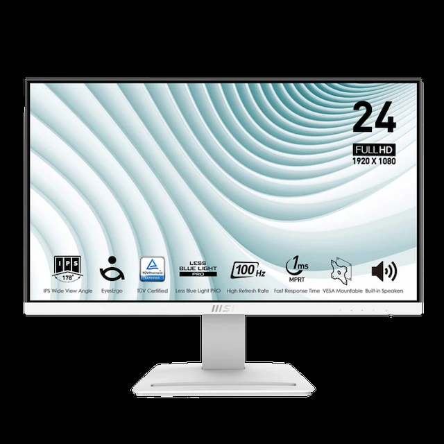 ECRAN MSI PRO 24" MP243XW 100HZ 1MS IPS WHITE 2X SPECAKERS