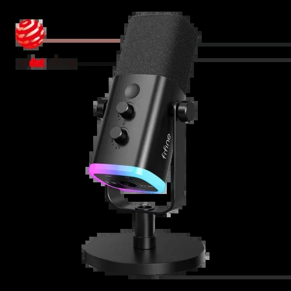 FIFINE AmpliGame AM8 USB/XLR Dynamic Microphone RGB BLACK – Image 3