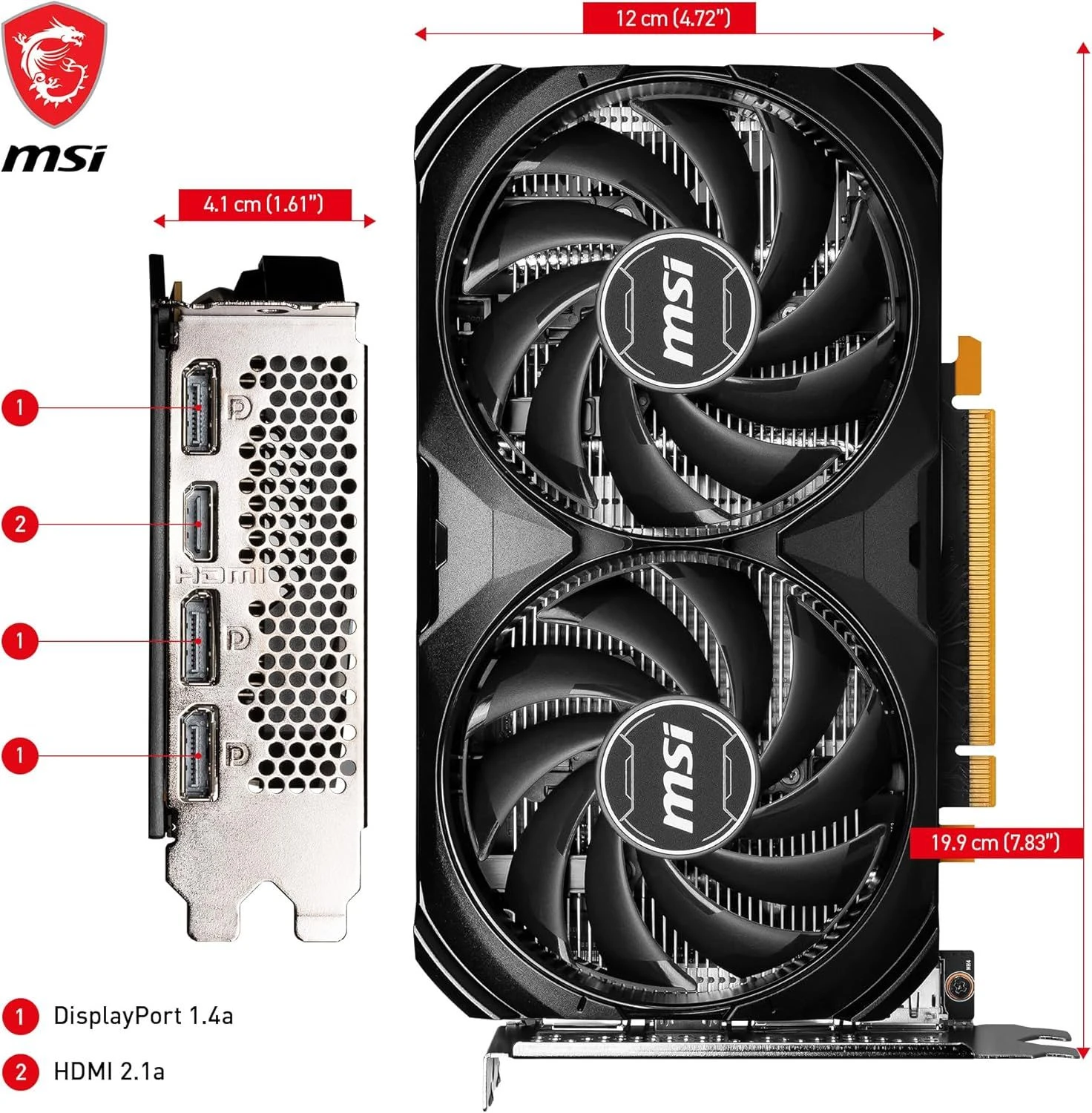 GPU MSI VENTUS RTX 4060 OC 08 GB BLACK EDITION – Image 3