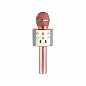 MICROPHONE WS858 GOLD ROSE – MICRO SANS FIL BLUETOOTH AVEC HAUT-PARLEUR