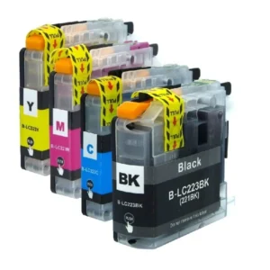 Pack de 4 Cartouches d’Encre Compatibles Brother LC223 – Noir, Cyan, Magenta, Jaune