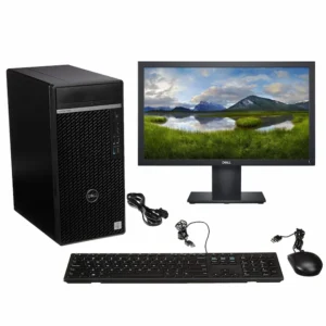 PC DE BUREAU DELL OPTIPLEX 7080 I7 10700 / 16 / 1TO + 128 SSD / ECRAN 22" RETATIVE + Clavier Souri