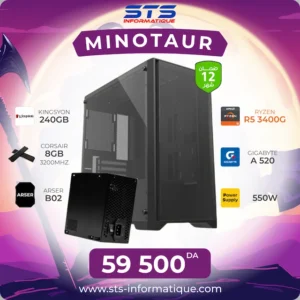 PC DE BUREAU RYZEN 5 3400G / A520 GIGABYTE / CORSAIR 8G 3200 /SSD 240 KINGSTON /450W /ARES B02
