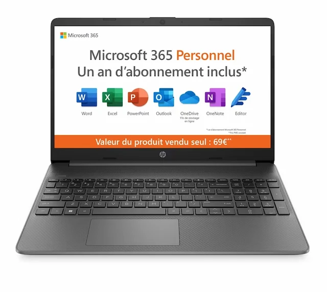 PC PORTABLE HP 15S INTEL I3 12EME / 4GB DDR 4 / 256 SSD / 15.6"