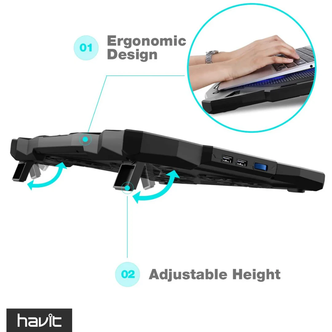REFROIDISSEUR PC PORTABLE HAVIT F2068 RGB – Image 4