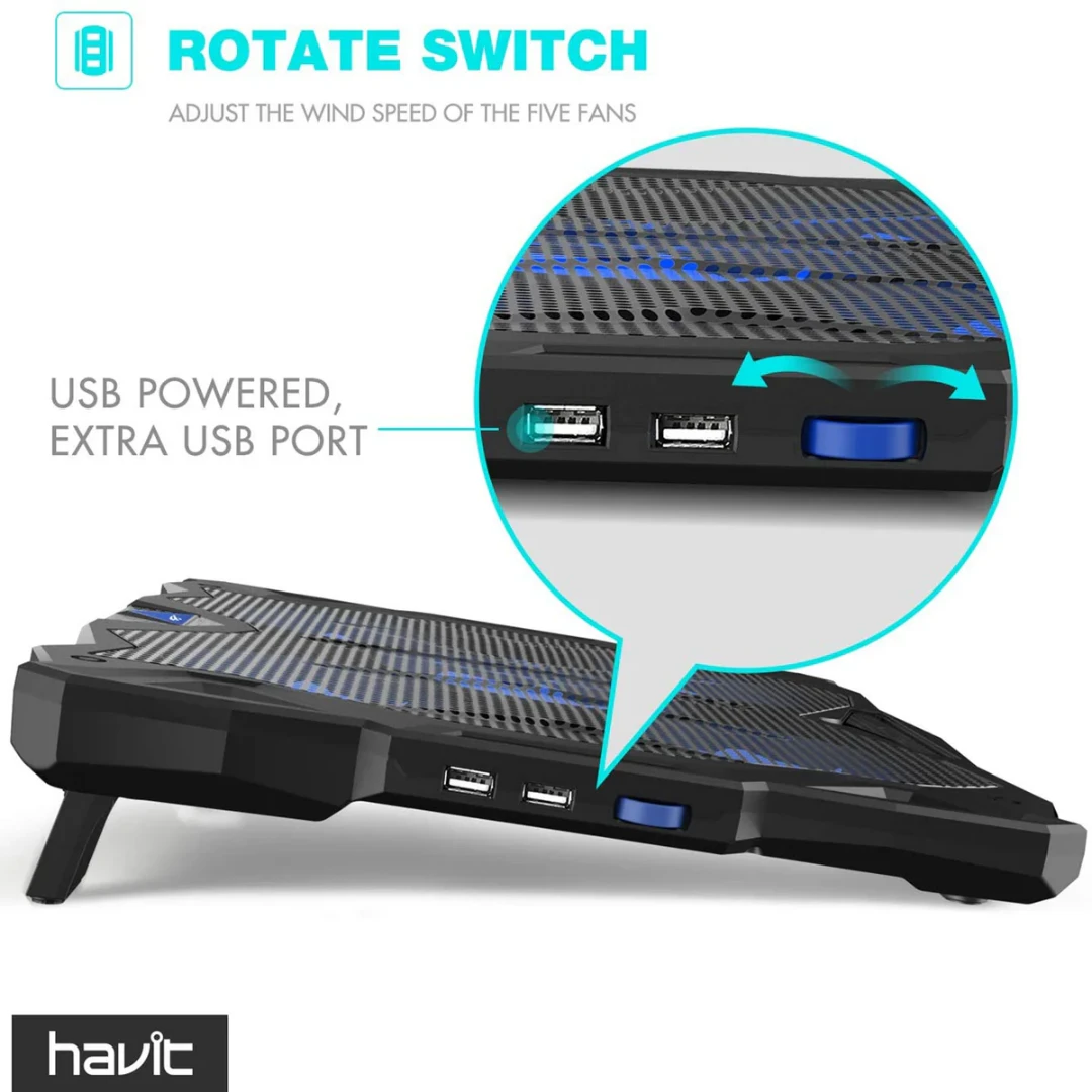 REFROIDISSEUR PC PORTABLE HAVIT F2068 RGB – Image 5