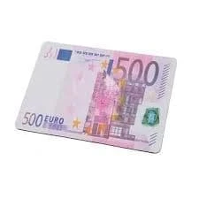 TAPIS DE SOURIS FORME DE BILLET DOLLAR/EURO