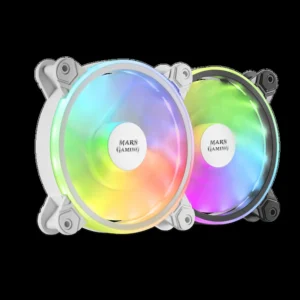 VENTILATEUR DE BOITIER MARS GAMING MFXARGB DUAL / PWM FAN / BLANC