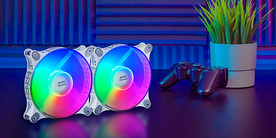 VENTILATEUR POUR BOITIER MARS GAMING MFDUO 12CM FRGB – Image 4